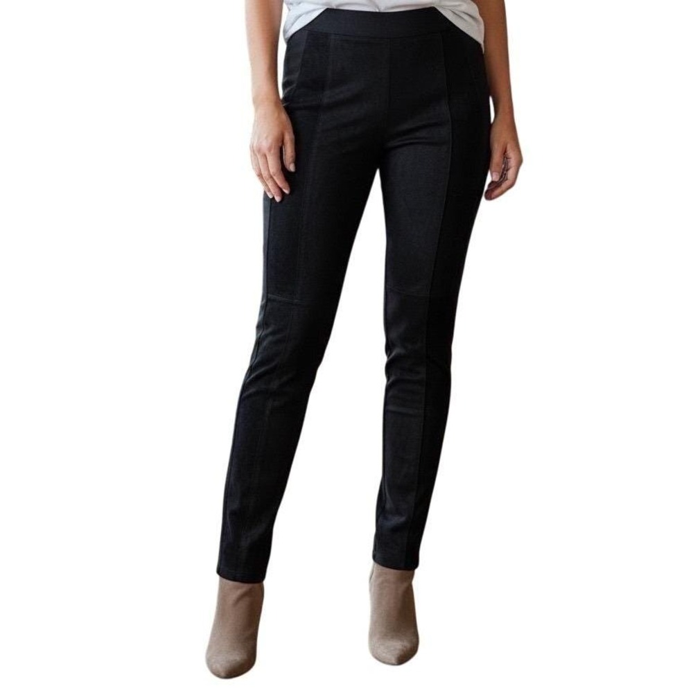 Lafayette 148 New York Black Suede Trim Pants Size 8